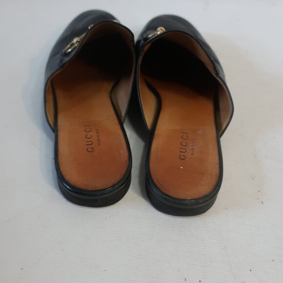 Authentic Gucci Princetown Black Leather Horsebit Slip-On Slide Mule 38.5 US/8.5 - Picture 8 of 16
